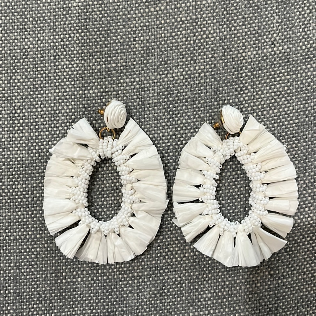 Raffia Stud, Drop Loop Earrings